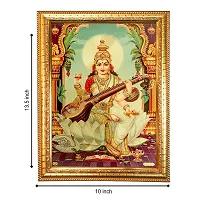 Hawai Goddess Saraswati Gold Plated Photo Frame 14 X 10 Inches-thumb1