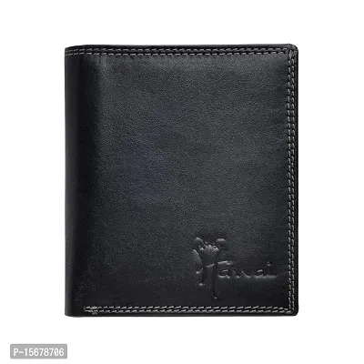 Hawai Stylish Bi-fold Genuine Leather Wallet for Men with Zippered Coin Pocket and Multiple Card Slots