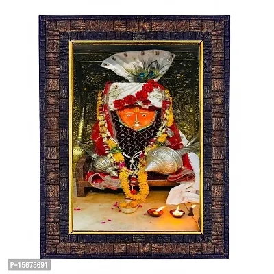 Hawai Bageshwar Dham Balaji Hanuman Designer Wall Hanging Engineered Wood Photo Frame for Worship Use 8.5x7inch SFDI292BLKFRM-thumb0