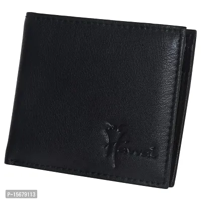 Hawai Genuine Leather Formal Black Wallet for Men (6 Card Slots, Photo Id Window)-thumb3