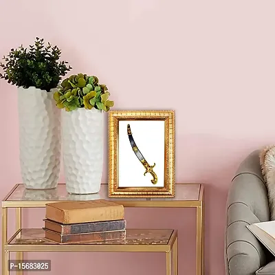 Hawai Feng Shui Mahavastu Remedies Wooden Framed Golden Victory Sword Photo for Home Office Business Place SFDI235GLDFRM-thumb3