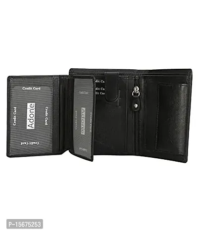 Adone Black Colour Genuine Leather Note Case Wallet for Men-thumb3