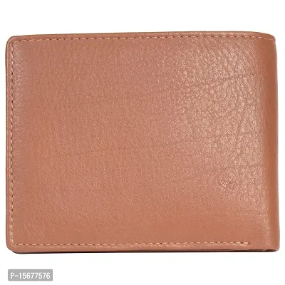 Hawai Genuine Leather Beige Colour Bi Fold Wallet for Men-thumb5