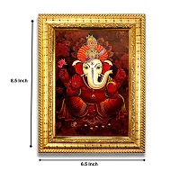 Hawai Lord Ganesh Designer Wall Hanging Engineered Wood Photo Frame for Worship Use 8.5x7inch SFDI276GLDFRM-thumb2