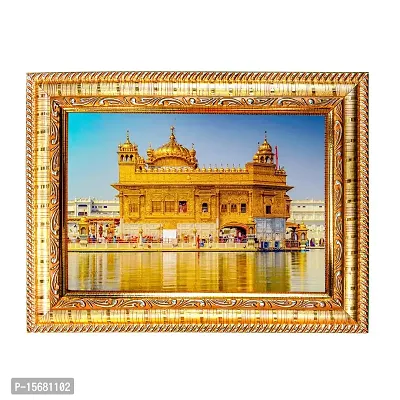 Hawai Feng Shui Mahavastu Remedies Wooden Framed Golden Temple Photo for Home Office Business Place SFDI216GLDFRM