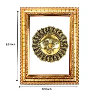 Hawai Feng Shui Mahavastu Remedies Wooden Framed Golden Lord Surya Dev Photo for Home Office Business Place SFDI221GLDFRM-thumb1