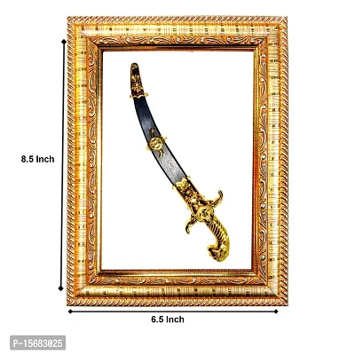 Hawai Feng Shui Mahavastu Remedies Wooden Framed Golden Victory Sword Photo for Home Office Business Place SFDI235GLDFRM-thumb2