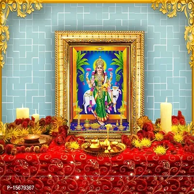 Hawai Goddess Dhana Laxmi Designer Wall Hanging Engineered Wood Photo Frame for Worship Use 8.5x7inch SFDI286GLDFRM-thumb2