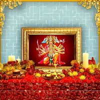 Hawai Pancha Mukhi Hanuman Designer Wall Hanging Engineered Wood Photo Frame for Worship Use 8.5x7inch SFDI273GLDFRM-thumb2