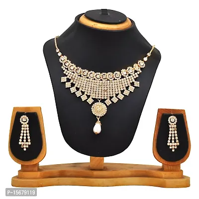 Hawai Traditional Golden Stone Embossed Necklace Set-thumb3