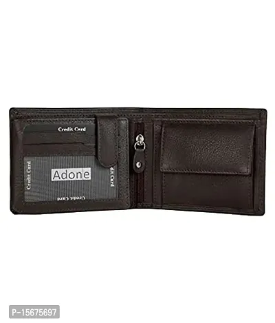 Adone Brown Colour Genuine Leather Note Case Wallet for Men-thumb2
