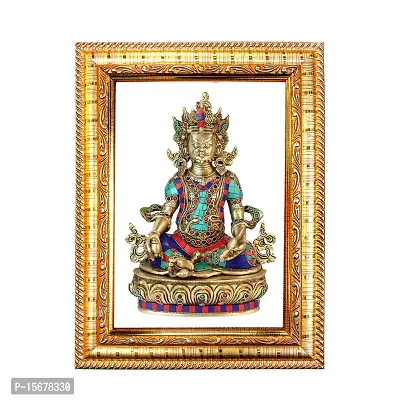 Hawai Feng Shui Mahavastu Remedies Wooden Framed Golden Lord Kuber Photo for Home Office Business Place SFDI234GLDFRM-thumb0