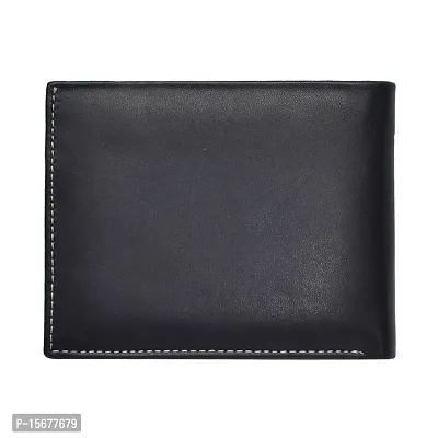 Hawai Genuine Leather Black Bi-Fold Men Wallet with Photo Id Window and Multiple Card Slots-thumb5