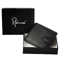 Hawai Men Black Genuine Leather Wallet??(4 Card Slots)-thumb1