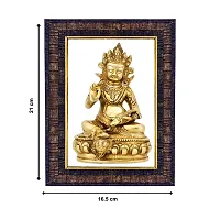 Hawai Feng Shui Mahavastu Remedies Wooden Brown Framed Lord Kuber Photo for Home Office Business Place 21x17cm SFDI238BLKFRM-thumb1