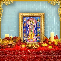 Hawai Lord Vishnu 10 Avatar Designer Wall Hanging Engineered Wood Photo Frame for Worship Use 8.5x7inch SFDI285GLDFRM-thumb1