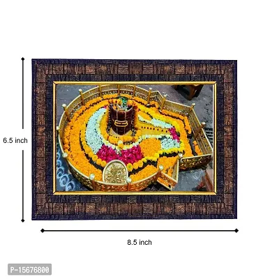 Hawai Lord Grishneswar Shivaling Designer Wall Hanging Engineered Wood Photo Frame for Worship Use 8.5x7inch SFDI296BLKFRM-thumb3