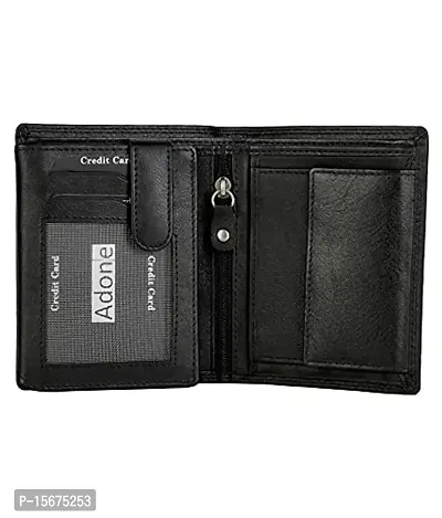 Adone Black Colour Genuine Leather Note Case Wallet for Men-thumb2