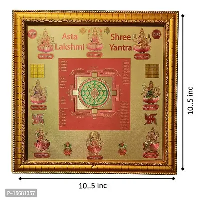 Hawai 24k Gold Plated Ashta Laxmi Shree Yantra for Home Office Business Place Worship Use 10.5x10.5 Inches-thumb3