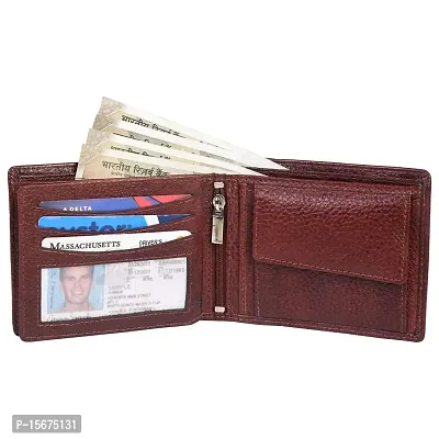 Hawai Genuine Leather Brown Colour Bi Fold Wallet for Men-thumb3