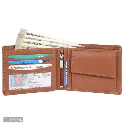 Hawai Genuine Leather Beige Colour Bi Fold Wallet for Men-thumb3