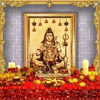 Hawai Lord Shiva with Ganesha Gold Plated Photo Frame 14 X 10 Inches-thumb4