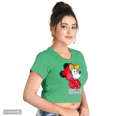 Hawai Cotton Half Sleeve Crop Top for Women-thumb2