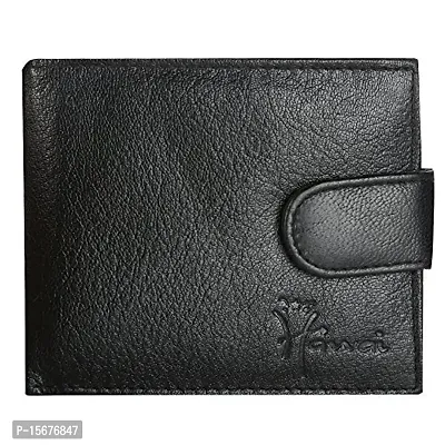 Hawai Men Black Genuine Leather Wallet??(4 Card Slots)-thumb0