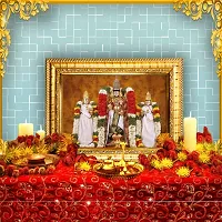 Hawai Lord Venkateswara Designer Wall Hanging Engineered Wood Photo Frame for Worship Use 8.5x7inch SFDI291GLDFRM-thumb1