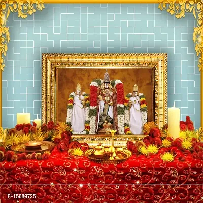 Hawai Lord Venkateswara Designer Wall Hanging Engineered Wood Photo Frame for Worship Use 8.5x7inch SFDI291GLDFRM-thumb2