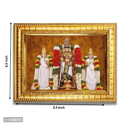 Hawai Lord Venkateswara Designer Wall Hanging Engineered Wood Photo Frame for Worship Use 8.5x7inch SFDI291GLDFRM-thumb3