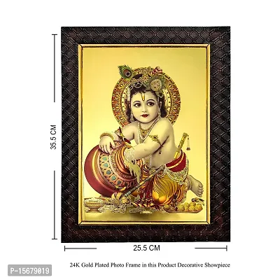 Hawai Gold Plated Bal Gopal Krishna Wall Hanging Engineered Wood Photo Frame for Worship Use 36X26CM SFDI333BLKFRM-thumb3