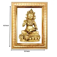 Hawai Feng Shui Mahavastu Remedies Wooden Golden Framed Lord Kuber Photo for Home Office Business Place 21x17cm SFDI238GLDFRM-thumb1