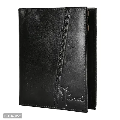 Hawai Genuine Leather Black Wallet for Men (6 Card Slots)-thumb2