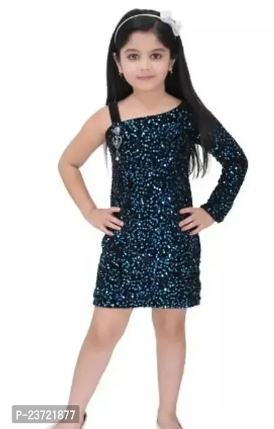 Stylish Cotton Blend A-Line Dress For Girl