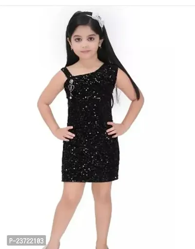Stylish Cotton Blend A-Line Dress For Girl-thumb0