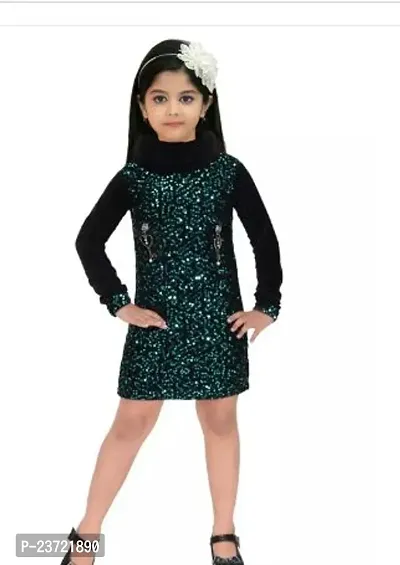 Stylish Cotton Blend A-Line Dress For Girl