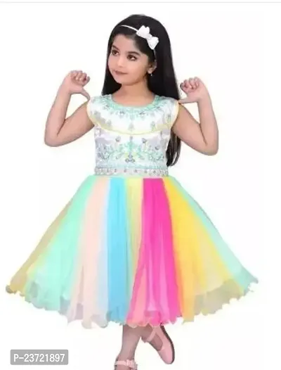 Stylish Cotton Blend Frocks For Girl-thumb0