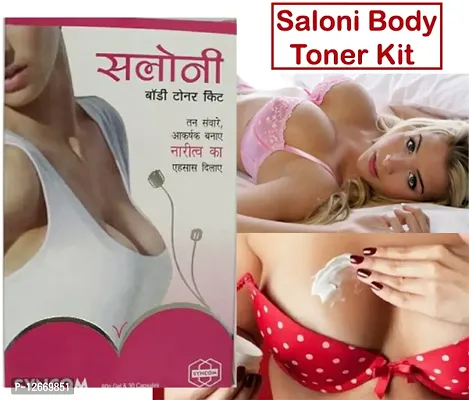 Saloni Body Tonying Breast Cream For Girl And Woman Pack of 1 Saloni body toner kit tones up Feminine curues Women breast Massager 60g gel + 30 Capsules-thumb0