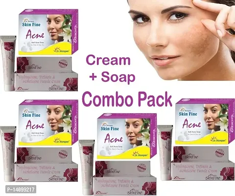 Dr. Morepen Skin Fine Triple Action Formula (Cream 15G PACK OF 04) Skin FIne Acne Clear Soap 75 gm ( Pack of 4 Pc)  (4 x 75 g)