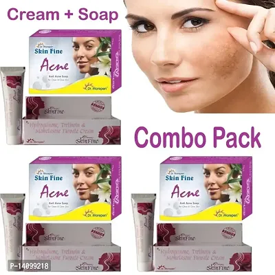 Dr. Morepen Skin Fine Triple Action Formula (Cream 15G PACK OF 03) Skin FIne Acne Clear Soap 75 gm ( Pack of 3 Pc)  (3 x 75 g)