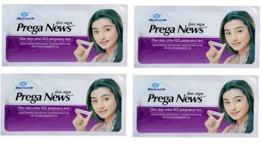 Prega News One Step Urine HCG Pregnancy Test Kit Device (Pack of 4)