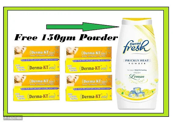 DERMA KT 15 GM CREAM Antifungal ( PACK OF 4) Day Cream Free 150gm DermiFresh Powder-thumb0