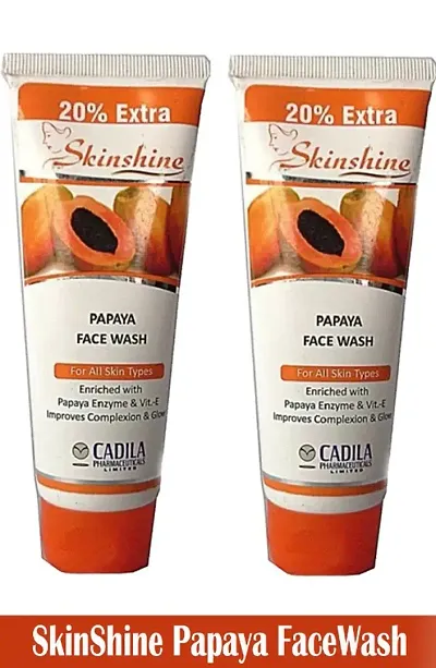 Skin Shine Papaya Papaya Facewash For Men And Women 50g+10g  60g (Pack of 2)