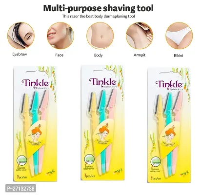 Tinkle Eyebrow Razors for Women, Dermaplane Razor 9 Razors, Eyebrow Trimmer Dermaplaning Tool for Safe and Easy Thanksgiving Gift, Stocking Stuffer-thumb0