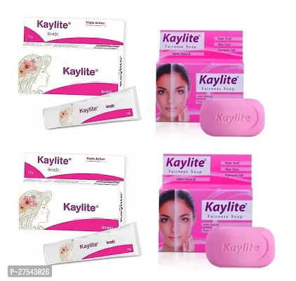 Kaylite Face Cream for Instant Glowing Reduces Fine Lines Wrinkles Brightening Face Cream for All Skin Types (2 Soap + 2 Face Cream)-thumb0