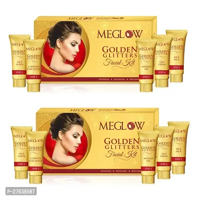 Meglow Gold Facial Kit For Instant Glow 105g Pack of - 2