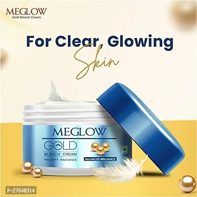 Meglow Beauty Combo Pack of 4- Golden Glitters Facial Kit (105g) With 5 Easy Steps For Golden Glow Gold Bleach 50g with Prompt Radiance-thumb2