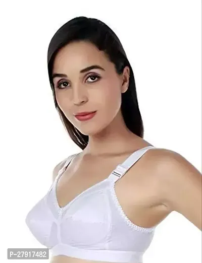 Stylish White Cotton Solid 3 hook Bras For Women-thumb0