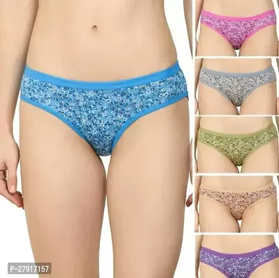 Women Premium Quality Multicolor Micro Print Cotton Panties Hipster Floral Pack of 6-thumb0